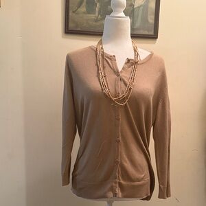 Women's Tan Cardigan Sweater